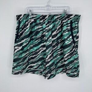 AND1 Men's Green Zebra Print Mesh Basketball Athletic Gym Shorts Size 3XL